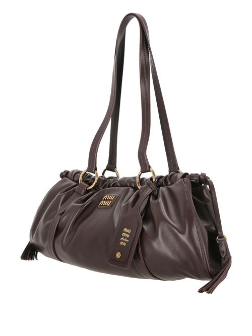 Burgundy calf leather bag Miu Miu | 5BG289V-MOO2CSWF0NBL